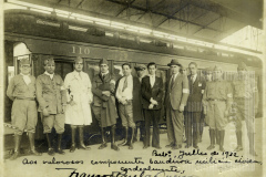 Chegada da Bandeira da 9ª zona da Revolução Constitucionalista, na estação de Bebedouro, em 1932