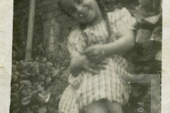 Criança de trança em jardim