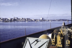 Parte de barco em paisagem